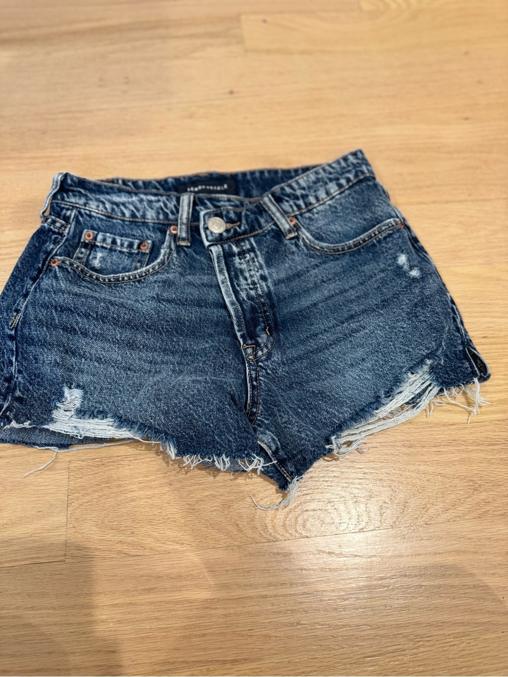 Aeropostale Dark Blue Distressed Denim Cutoff Shorts